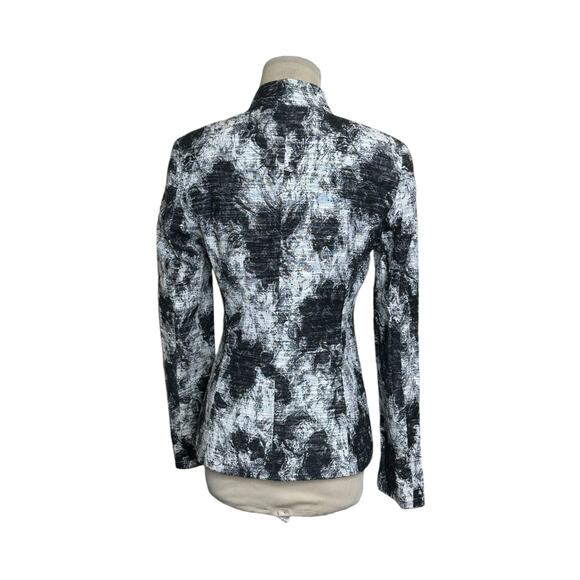 Zanella gray black floral long sleeves 4 button blazer size 4 - Picture 9 of 13